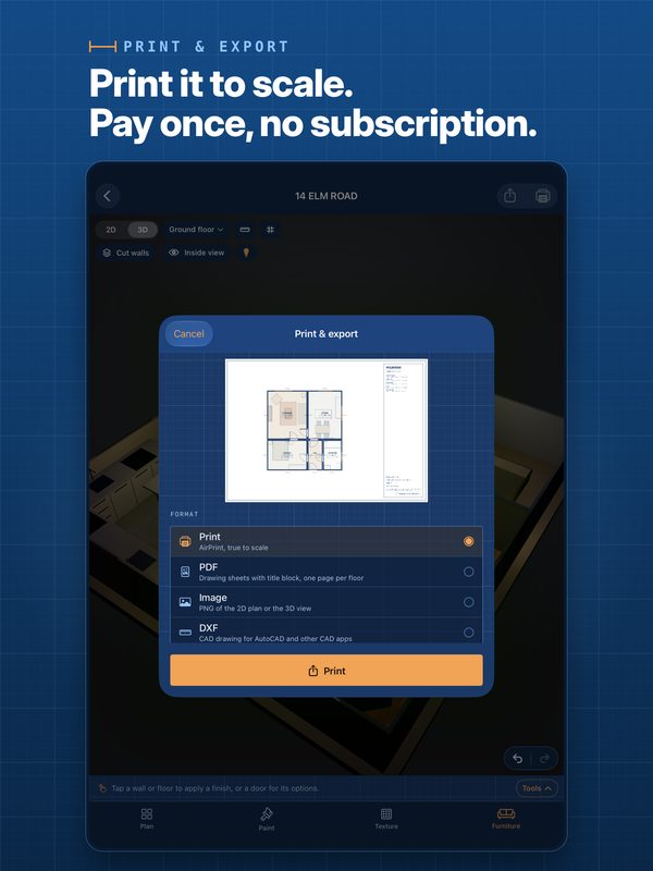 Print and export on iPad
