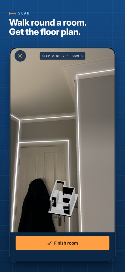 Scanning a room with the LiDAR scanner